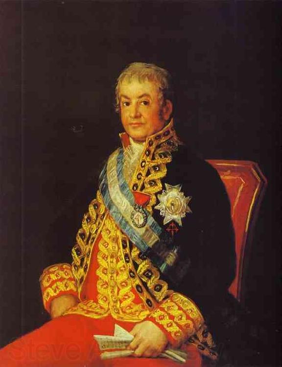 Francisco Jose de Goya Portrait of Jose Antonio, Marques Caballero Kepmasa Norge oil painting art